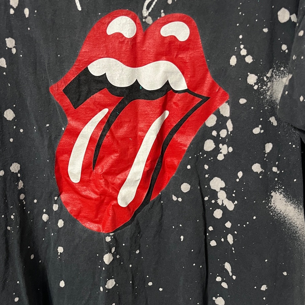 The Rolling Stones Black and White Splatter T-Shirt - Picture 3 of 5
